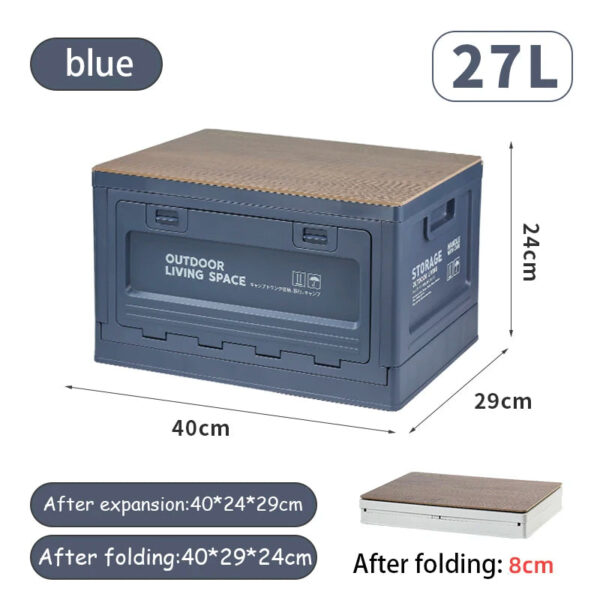 Camping Storage Box, Trunk Organizer, Folding Outdoor Bench & Chopping Board - Image 2