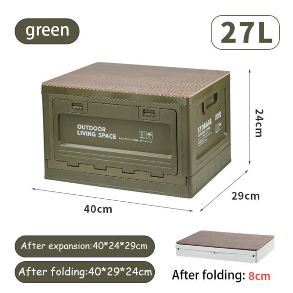 Camping Storage Box, Trunk Organizer, Folding Outdoor Bench & Chopping Board - Image 3