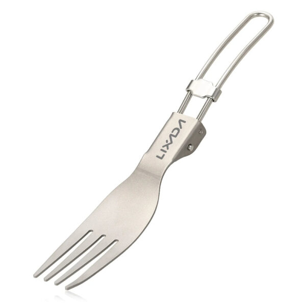 Lixada Camping Folding Titanium Spork - Lightweight Outdoor Tableware for Hiking and Picnic - Image 2