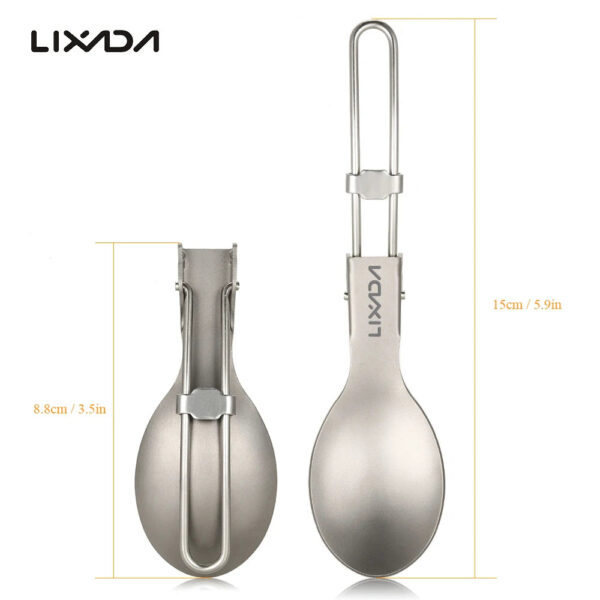 Lixada Camping Folding Titanium Spork - Lightweight Outdoor Tableware for Hiking and Picnic - Image 8