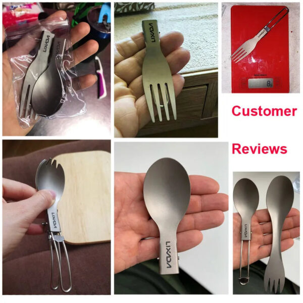 Lixada Camping Folding Titanium Spork - Lightweight Outdoor Tableware for Hiking and Picnic - Image 9