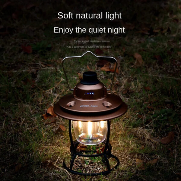 Lumen USB Rechargeable Retro LED Camping Lantern with Handle - Image 6