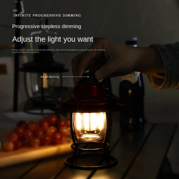 Lumen USB Rechargeable Retro LED Camping Lantern with Handle - Image 7