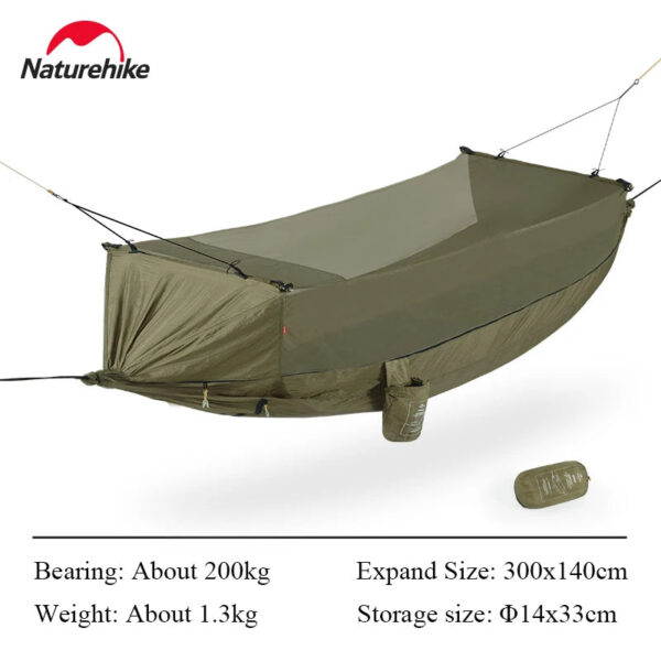 Naturehike Outdoor Camping High-density Anti-mosquito Double-layer Hammock Home Leisure Swing Hammock Anti-rollover Single Swing - Image 2