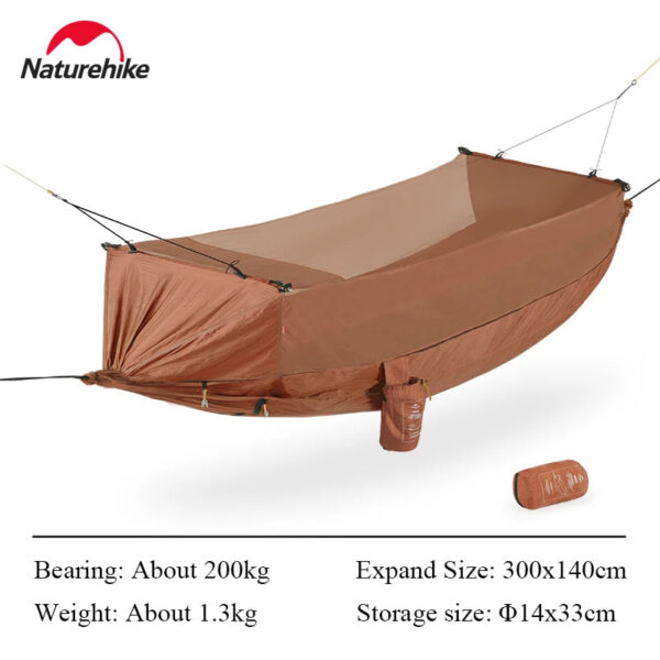 Naturehike Outdoor Camping High-density Anti-mosquito Double-layer Hammock Home Leisure Swing Hammock Anti-rollover Single Swing - Image 9