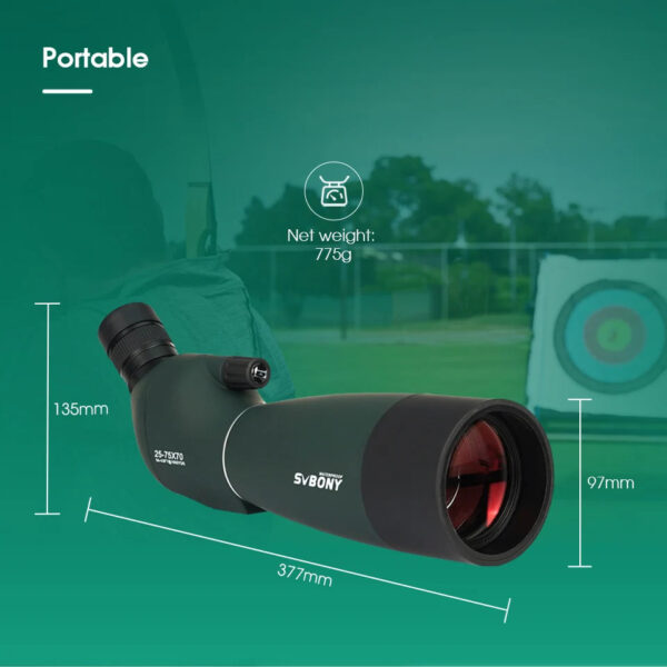 SVBONY SV28/SV28PLUS 25-75x70 Spotting Scopes With Tripod,Waterproof,Range Shooting Scope, For Target Shooting,Bird Watching - Image 10